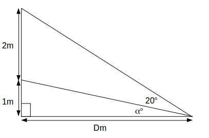 distance of window of known height subtending known angle